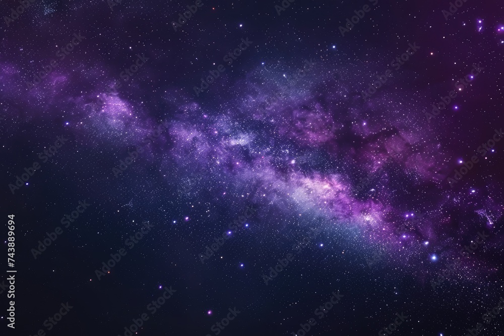 Majestic Purple and Blue Space Filled With Stars