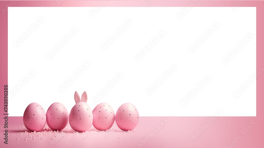 Easter background with pink eggs in pastel colors and space for text Easter background with pink eggs in pastel colors and space for text