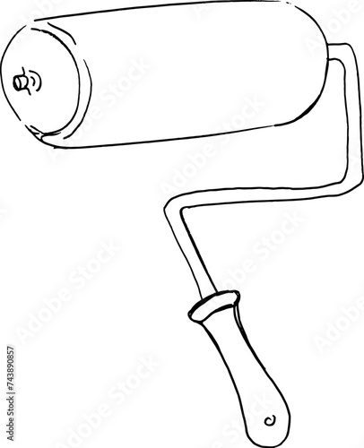 sketch paint roller hand drawn