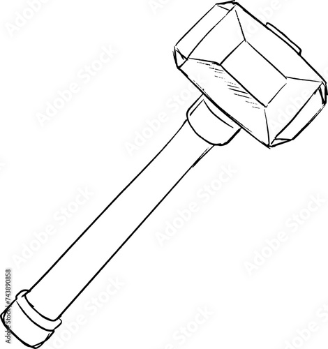sketch hammer hand drawn