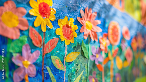 Matériel d'arts plastiques dans une classe d'école primaire ou maternelle, pinceaux, pots de peinture...