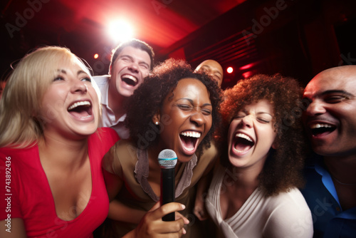 vibrant karaoke party