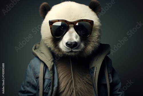 cute panda, sporting trendy sunglasses