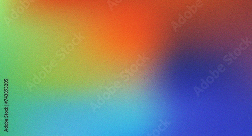 Abstract color gradient banner grainy texture background blue green orange yellow noise texture blurred colors poster backdrop header design photo