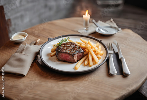 grilled steak with vegetables