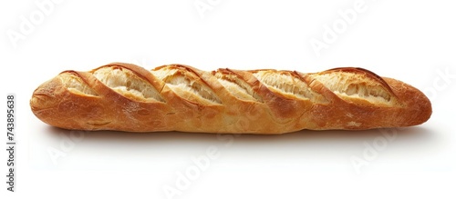 A French egg baguette is showcased on a plain white background, highlighting its unique twist.