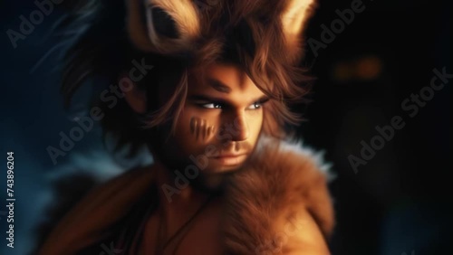 werewolf man, wolf and man, fantasy mythological character, Generative AI photo