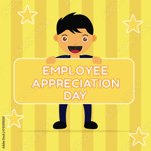 Employee Appreciation Day illustration. suitable for greeting cards, backgrounds, social media and others