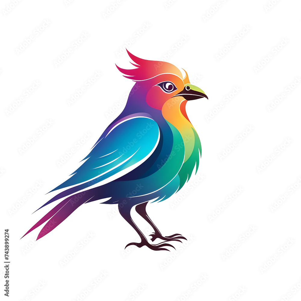 Obraz premium colorful Bird designs isolated on white background.