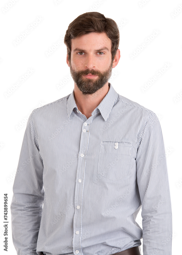 Fashion person, man and professional in portrait for corporate, work and business on white background. Male model, Australia and pride or entrepreneur career, confident and serious face in studio Fashion person, man and professional in portrait for corporate, work and business on white background. Male model, Australia and pride or entrepreneur career, confident and serious face in studio