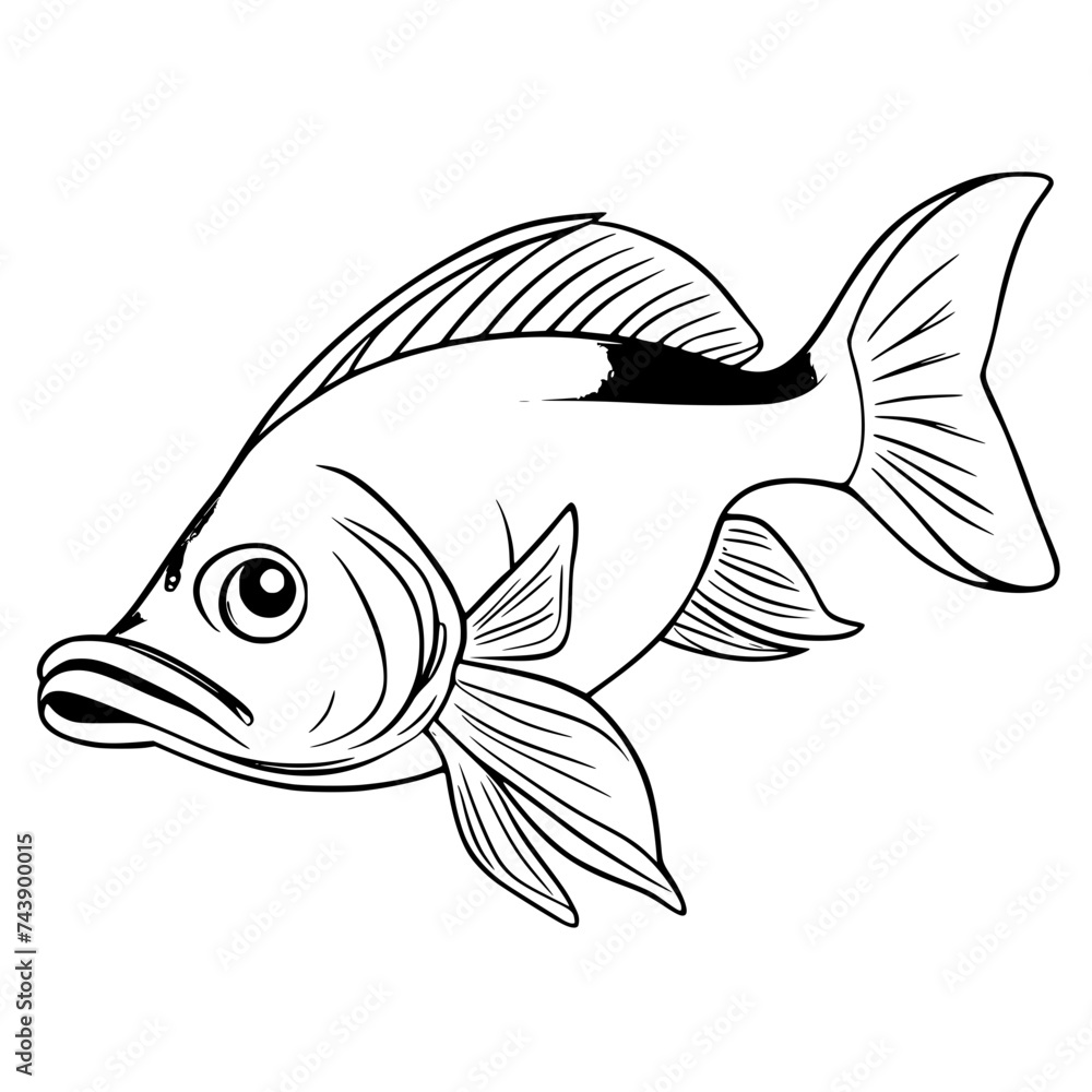 Snok Vector Snook FishSVG Black And White Illustration Art Generative AI. Stock ...