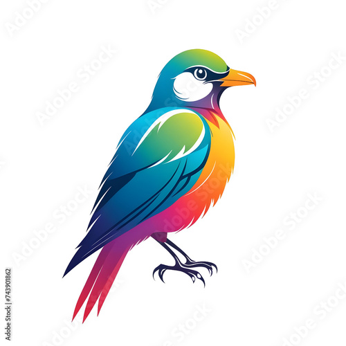 colorful Bird designs isolated on white background. © Abde