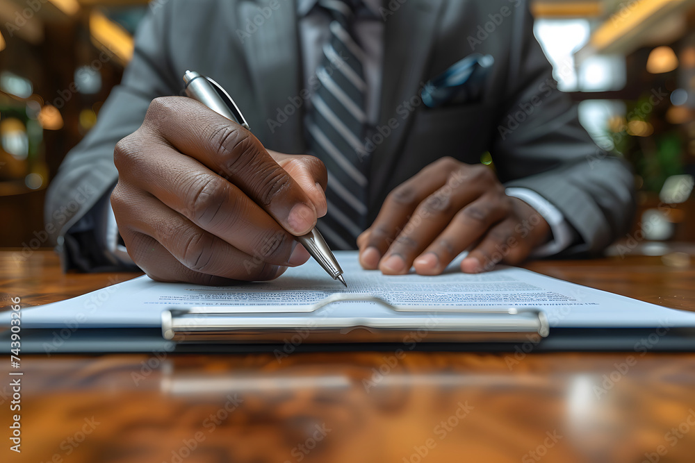 Man in Suit Writing on Piece of Paper Man in Suit Writing on Piece of Paper