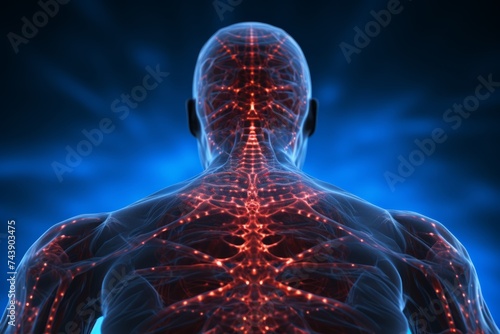 Human body neurosurgery backbone medical radiology cervical bones brain connections organ X-ray joint systems science pain illuminated diagnostic cells anatomy structure technology physiology vertebra photo