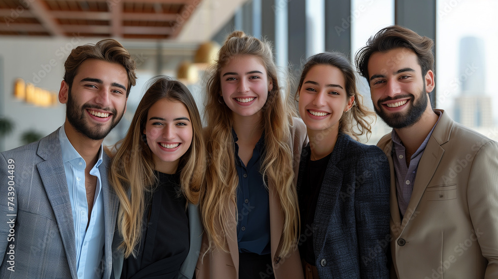 group of young confident and handsome businessmen with a friendly smile and young bueatiful businesswomen with a friendly smile, standing together. group of young confident and handsome businessmen with a friendly smile and young bueatiful businesswomen with a friendly smile, standing together.