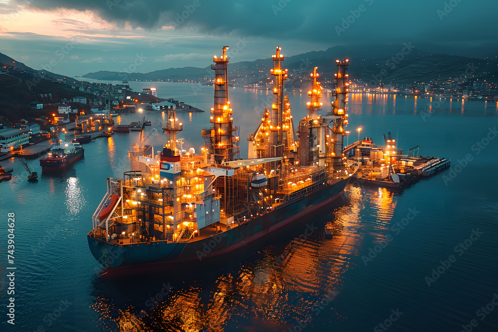 Large Ship Sailing in Open Water Large Ship Sailing in Open Water