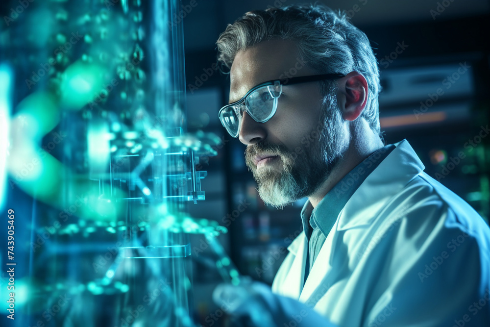 Researcher in the laboratory image generative AI technology Researcher in the laboratory image generative AI technology