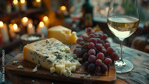 Wine tasting event with cheese pairings for connoisseurs photo