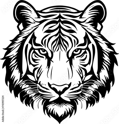 Fototapeta Naklejka Na Ścianę i Meble -  Furious Tiger head icon isolated on white background