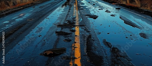 Road covered in oil
