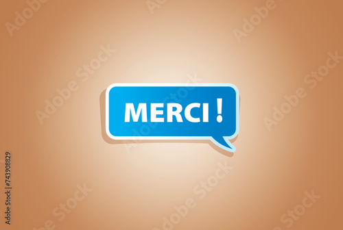 BULLE DE CONVERSATION MERCI - ILLUSTRATION VECTORIELLE