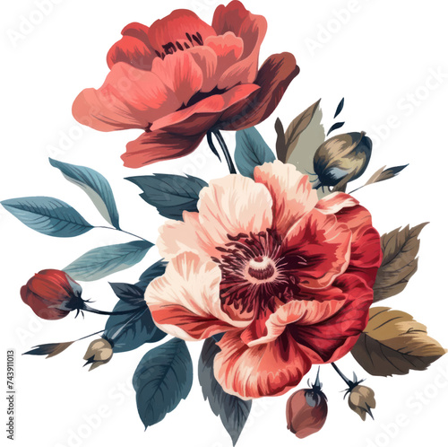 Watercolor flowers bouquets isolated on white background. , bunch of flowers watercolor for Stylish fall wedding bunch of flowers. design card, postcard, textile, flyer