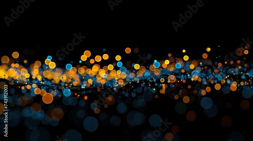 Fondo abstracto en color negro con luces bokeh y textura. Concepto de recurso gráfico. Generado por IA. photo