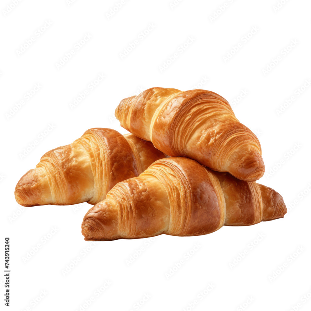 Croissants isolated on transparent background