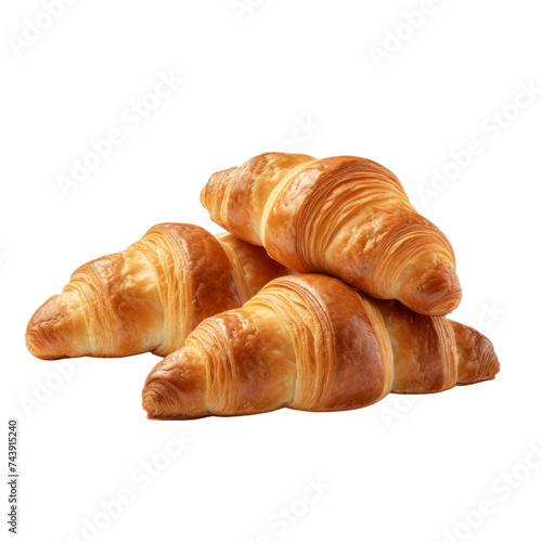 Croissants isolated on transparent background
