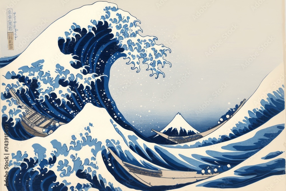 The Great Wave off Kanagawa hokusai - obrazy, fototapety, plakaty 