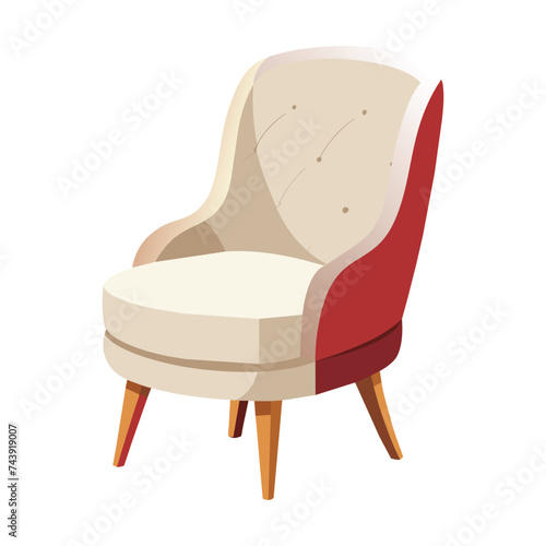 Vector of illustration Poplar Slipper Chair on white