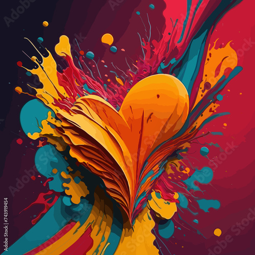 Abstract art showing the heart in vibrant colors