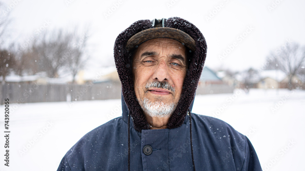 portrait of a man in winter portrait of a man in winter