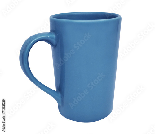 Blue cup on transparent background