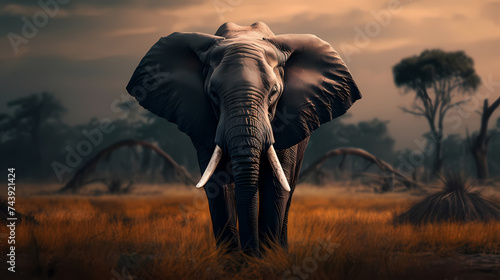 elephant in background photo