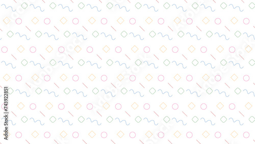 Geometric Vector pattern colorfull with red, yellow, blue , green and red. Form a triangle, a line, a circle arc. Hipster fashion Memphis style. 