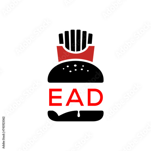 EAD Letter logo design template vector. EAD Business abstract connection vector logo. EAD icon circle logotype.
