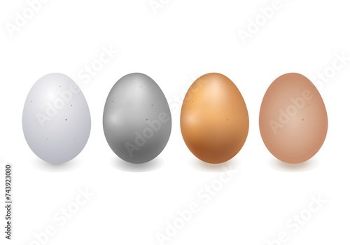 Iconos de huevos en grises y en color. Gastronomía. 