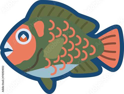 かわいいブダイ（オス）のイラスト