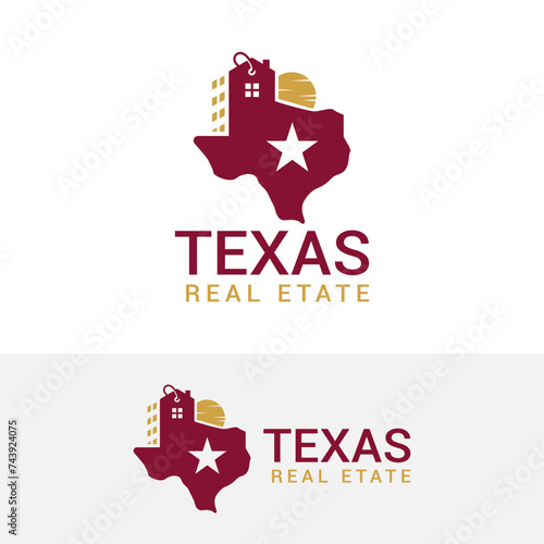 texas real estate logo design vector illustration