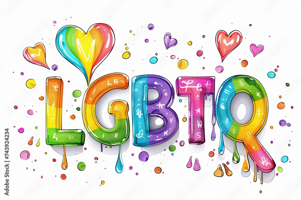 Fototapeta premium LGBTQ Pride cream yellow. Rainbow lesbian activism colorful singular diversity Flag. Gradient motley colored strike LGBT rights parade festival dark shape pride community equality