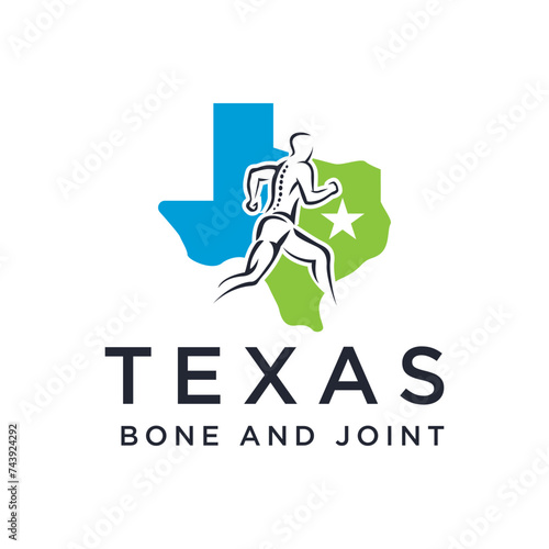 texas bone and joint logo design vector illustration