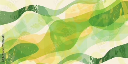 Vibrant abstract wavy pattern with green and yellow hues  perfect for conveying movement  energy  and natural dynamism.