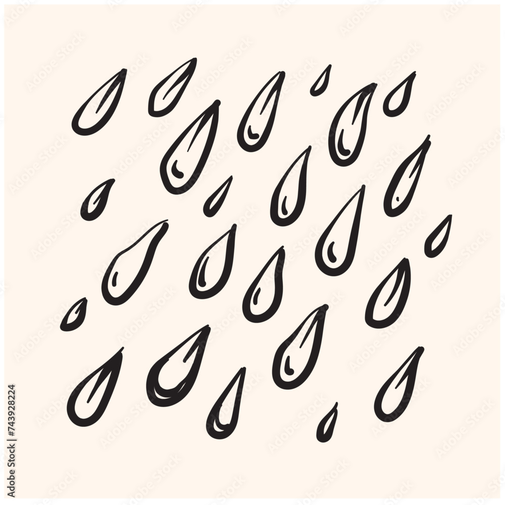 Obraz premium Simple cute shape design. Heaven drizzle shape element template on light liking with illustration style doodle and line art