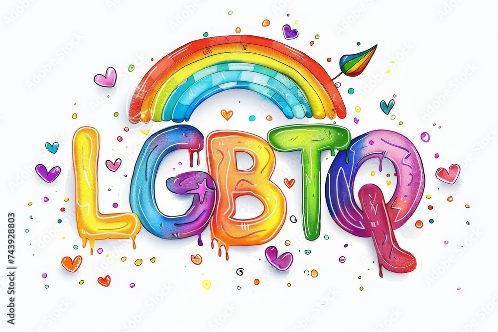 LGBTQ Pride gender identity. Rainbow pottery colorful balance diversity ...