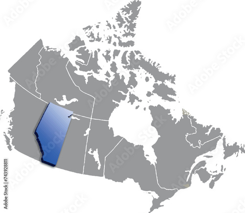 ALBERTA DEPARTMENT MAP STATE OF CANADA 3D ISOMETRIC MAP