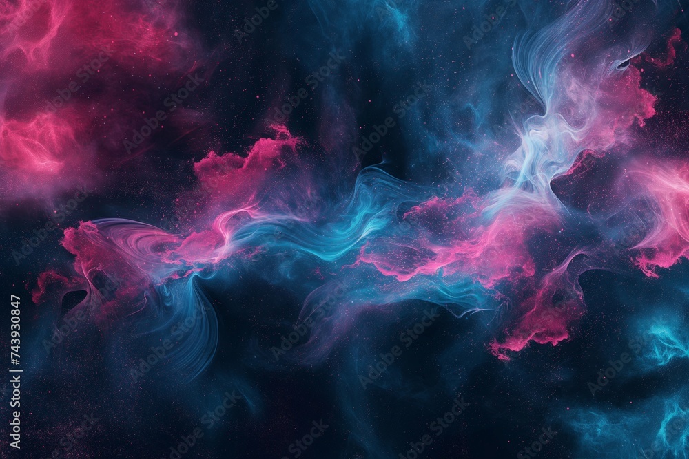 Fototapeta premium Vibrant Cosmic Nebula with Pink and Blue Hues, Abstract Space Background for Science and Fantasy Concepts