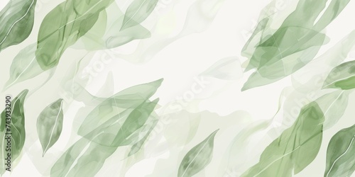 Soft green leafy swirls on a muted cream canvas, a delicate and airy botanical pattern for peaceful and sustainable design concepts.