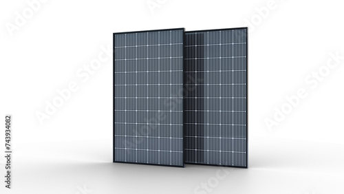 Battery isolated solar panels 3d rendering isolation. 3D illustration