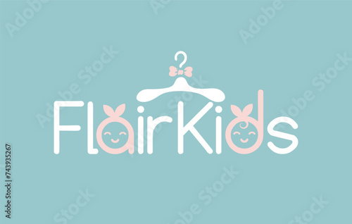 Clothes for Little Boys and Girls store logo design, Flair Kids store logo